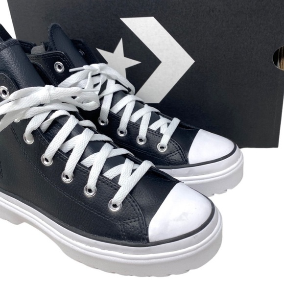 Converse Chuck Taylor Lugged Lift Platform Shoe Kid Leather A005540C NWOB - Picture 8 of 10